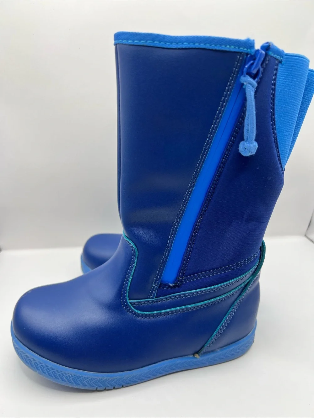 Billy Kids Blue Waterproof Zip sides  Rain Boots